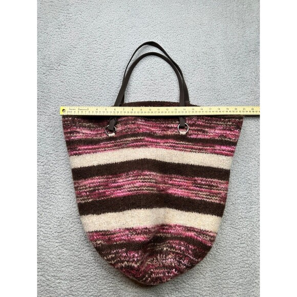Knitted handBag large wool blend handmade - Picture 8 of 10